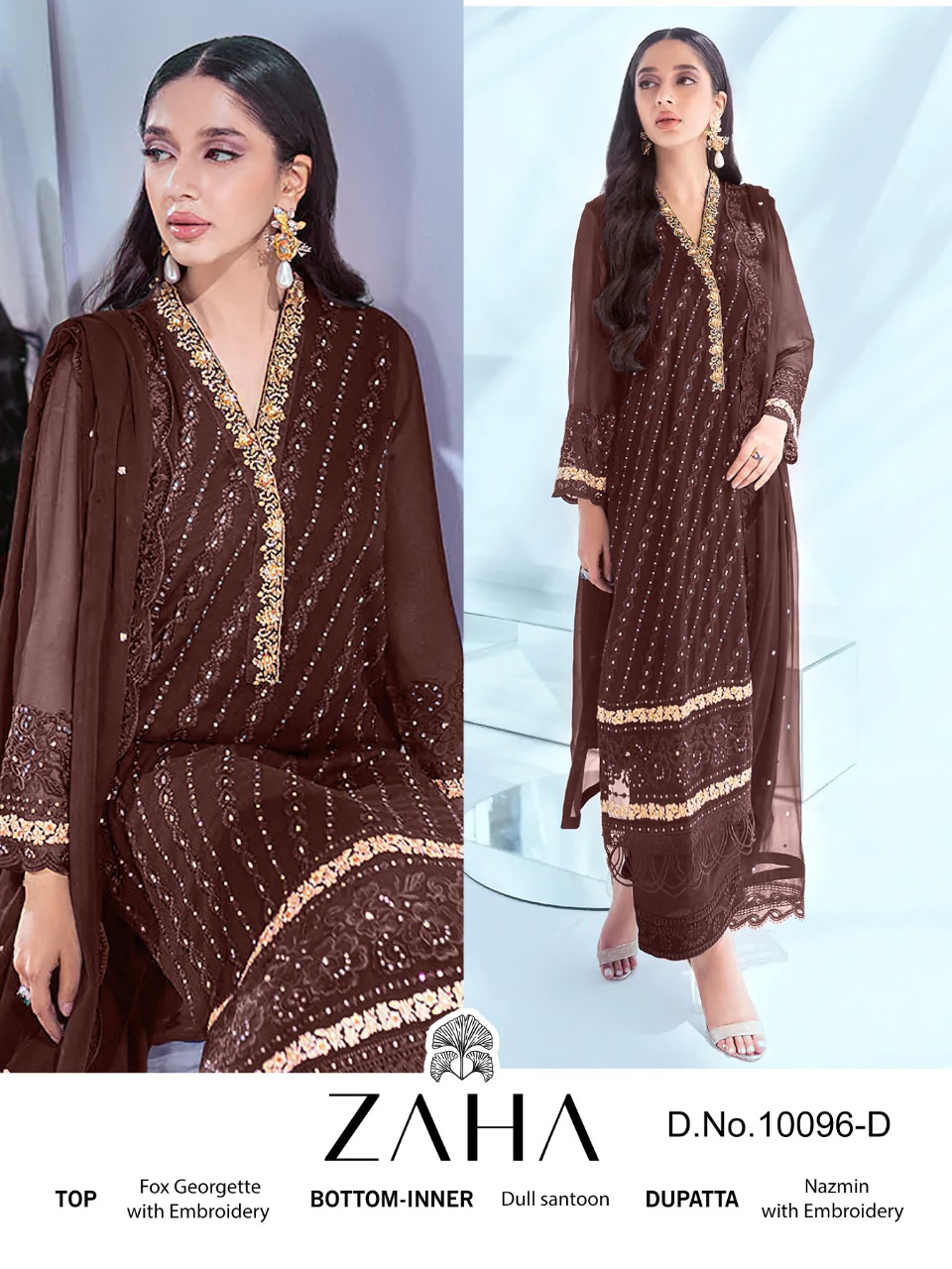 zaha zaha d no 10096 a b c d hits design georgette attractive look salwar suit catalog