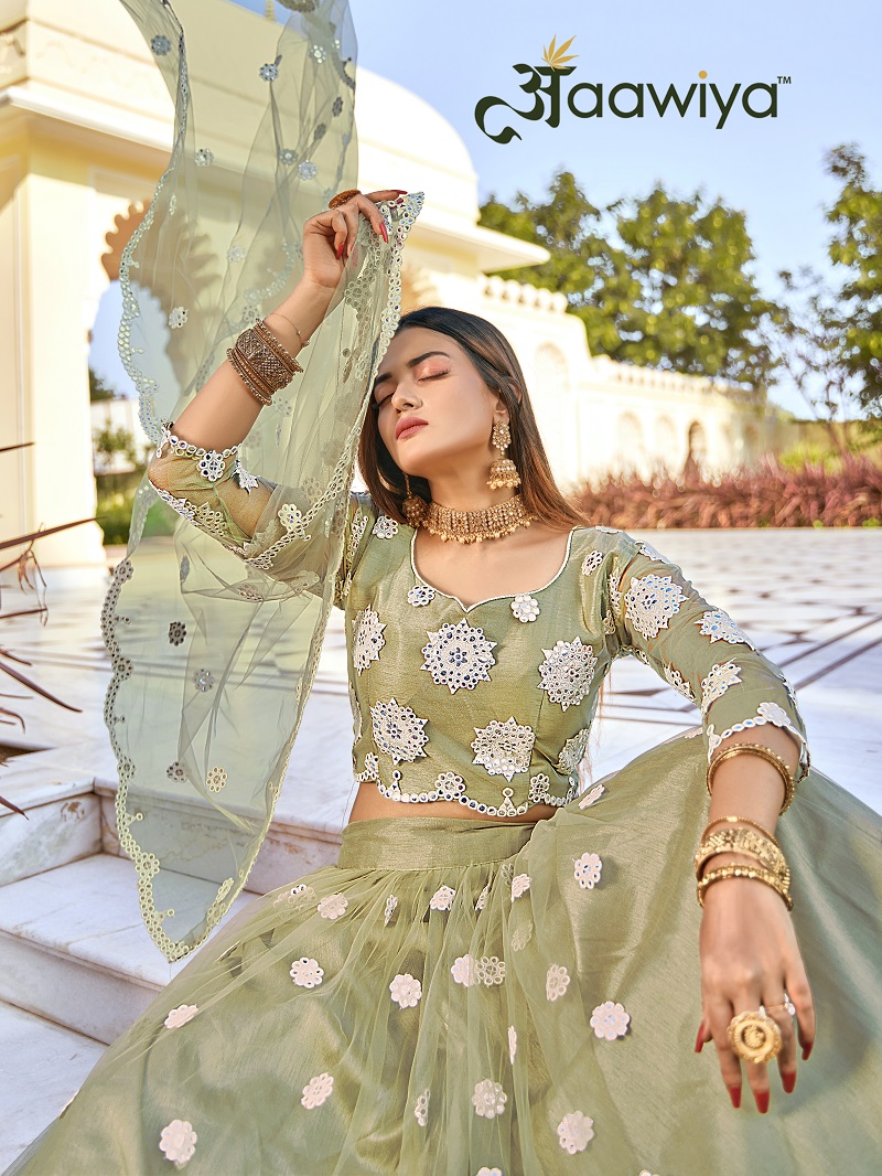 aawiya official advik vol 1 sand colour gorgeous look lehnga catalog