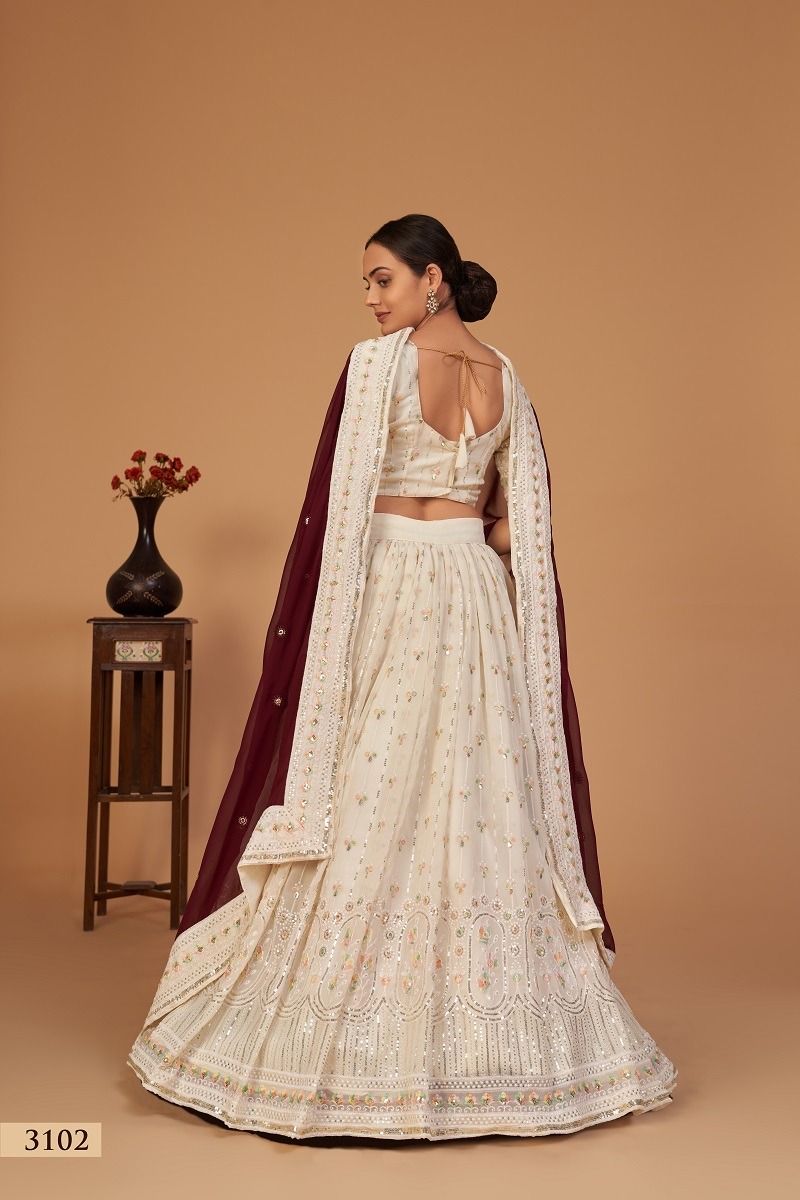 aawiya official Sanaya Vol 1 georgette festive look lehnga catalog