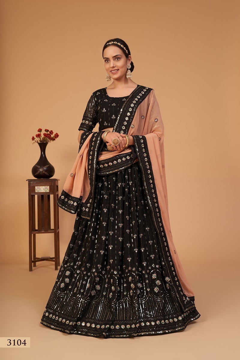 aawiya official Sanaya Vol 1 georgette festive look lehnga catalog