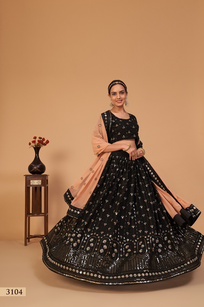 aawiya official Sanaya Vol 1 georgette festive look lehnga catalog