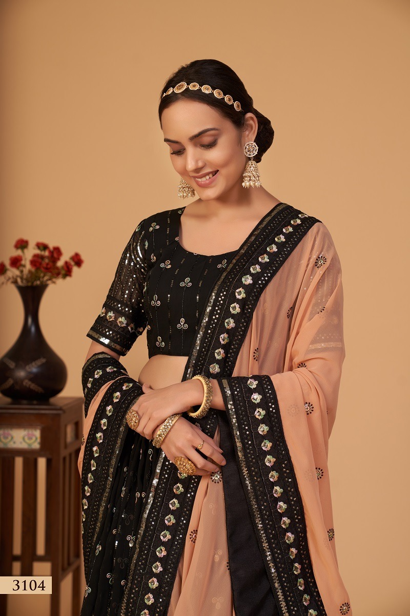 aawiya official Sanaya Vol 1 georgette festive look lehnga catalog