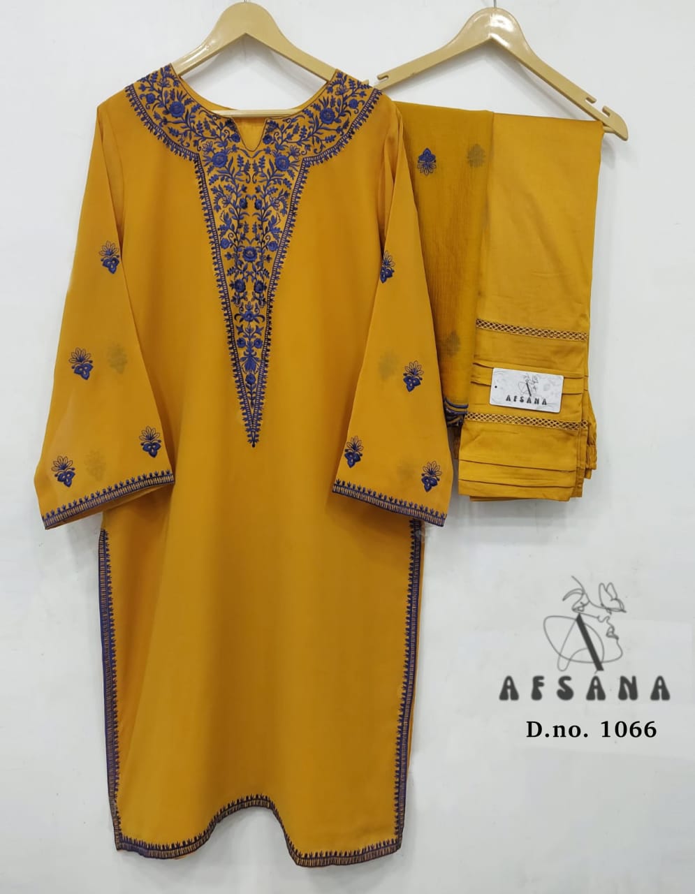 afsana af d no 1066 gerorgette regal look top bottom with dupatta single