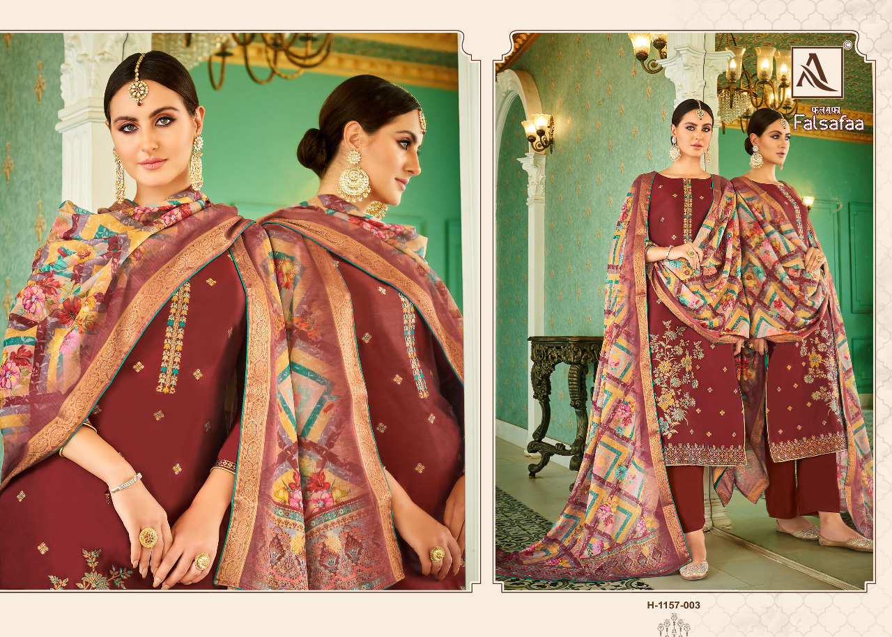 alok suit falsafaa 5 dola regal look salwar suit catalog