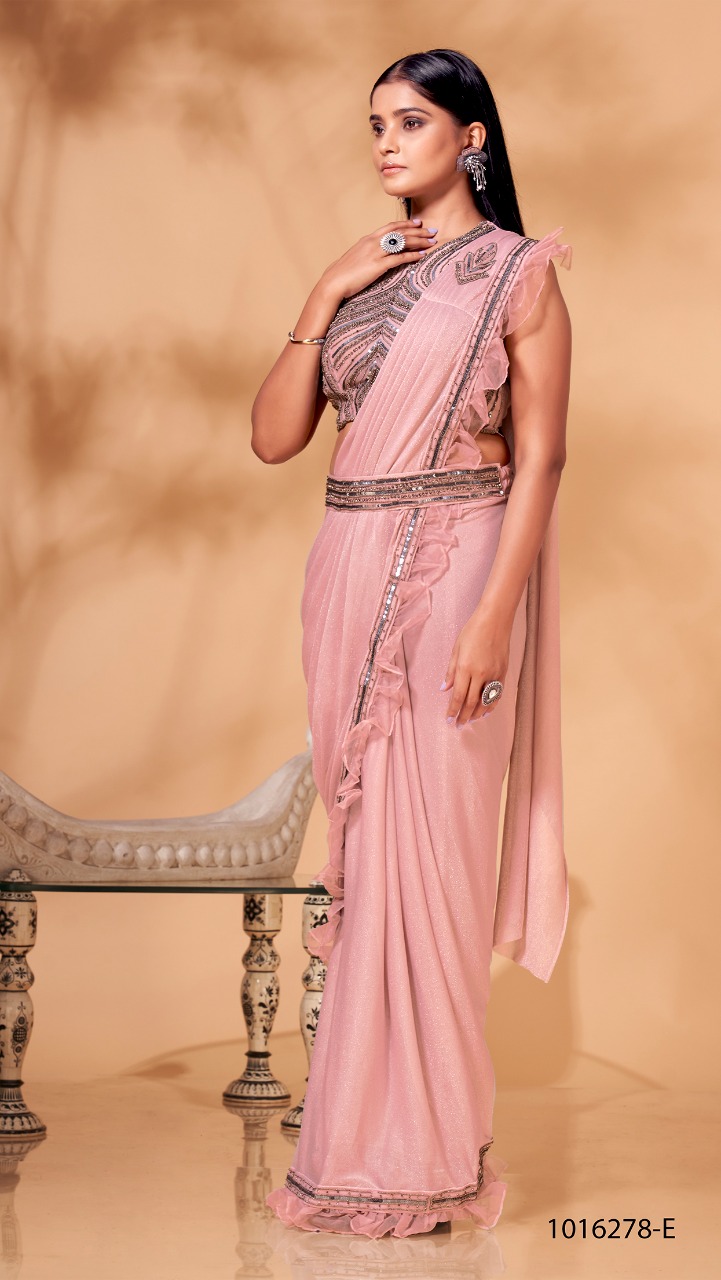 amoha trendz d no 1016278 shimmer gorgeous look saree catalog