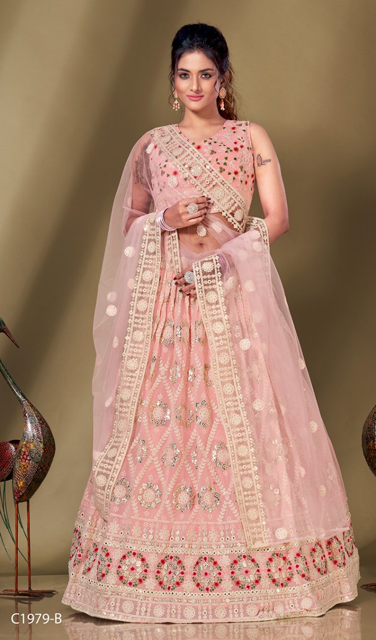 amoha trendz d no c 1979 viscose grace ful look top lehenga with dupatta catalog