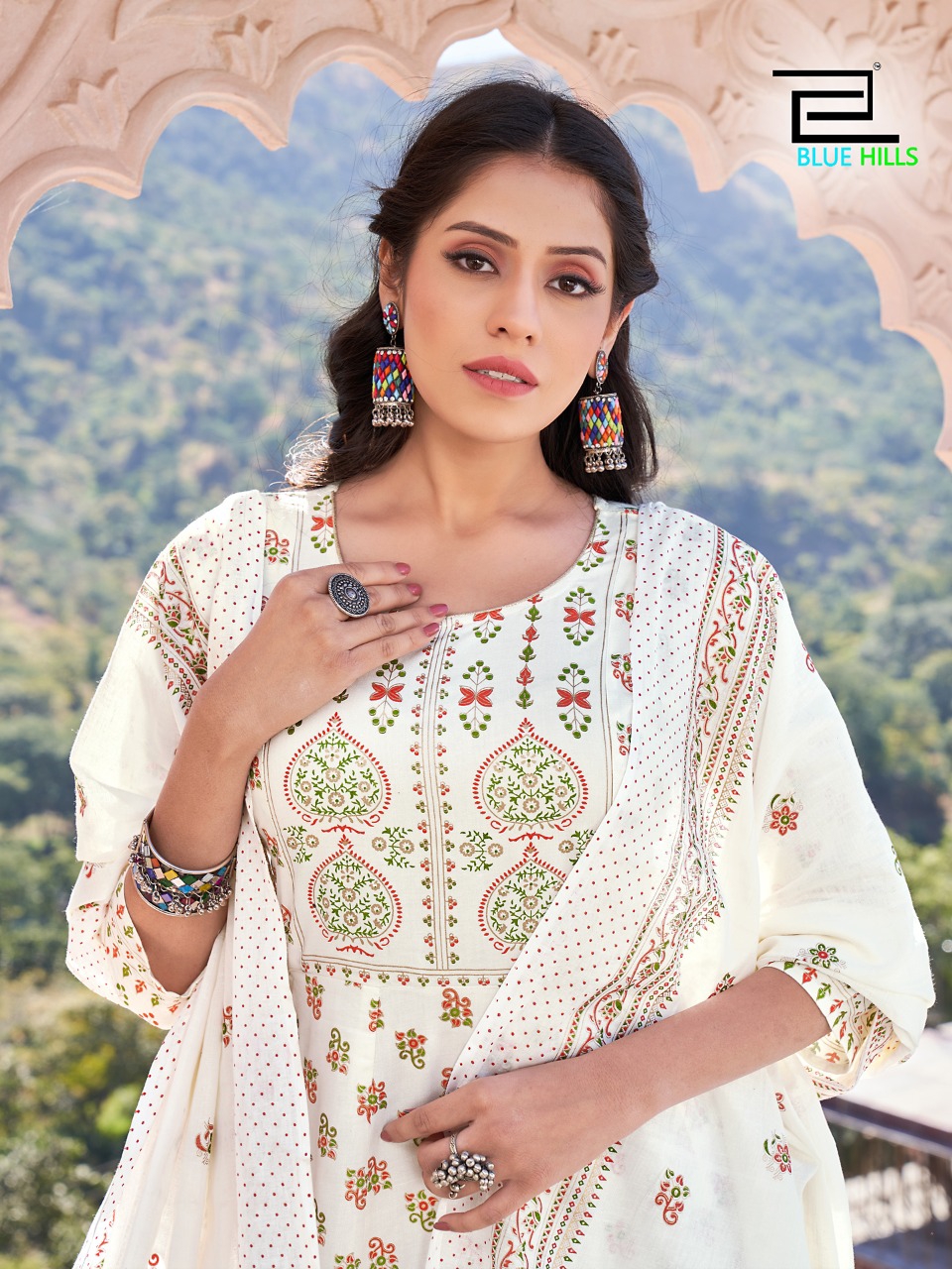 Blu hills senorita vol 3 rayon exclusive top with dupatta catalog