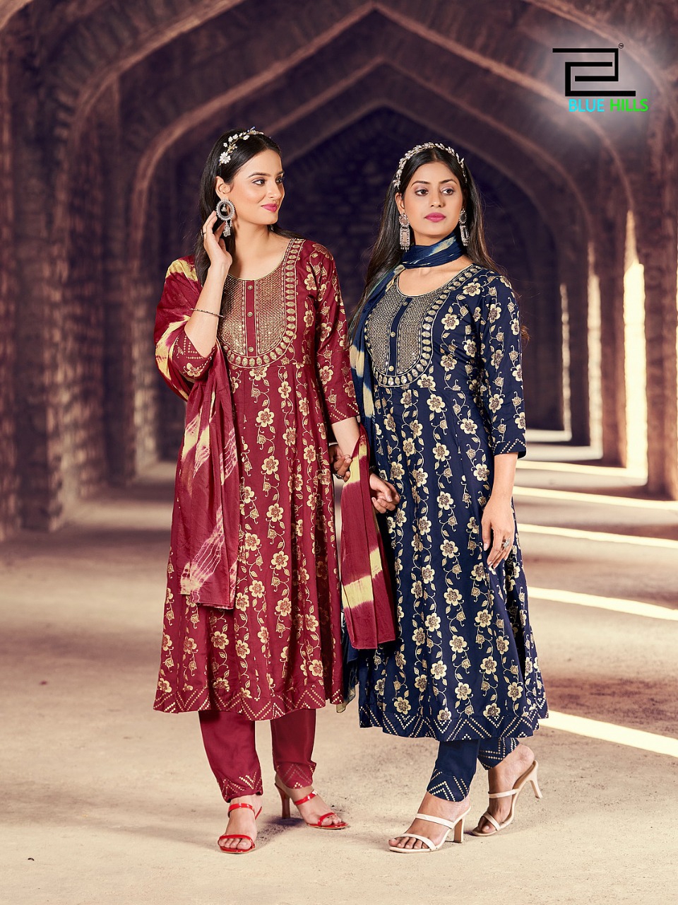 blue hills bhool bhulaiyaa vol 5 rayon decent look top bottom with dupatta catalog