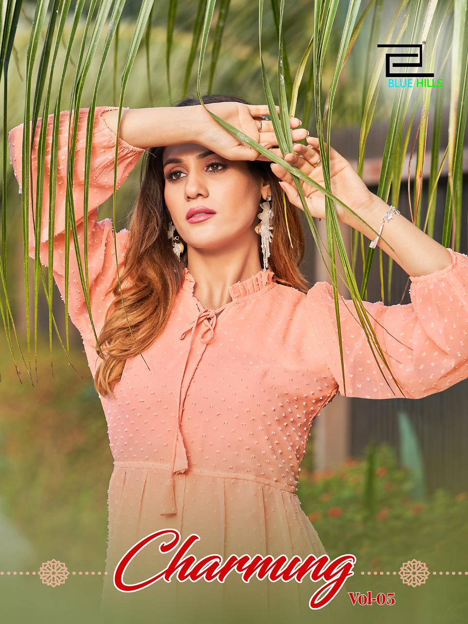 blue hills charming vol 5 georgette elegant kurti catalog