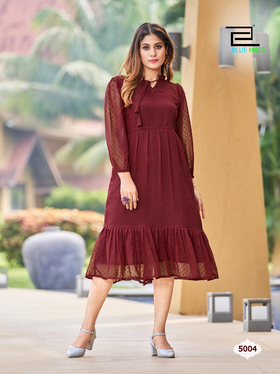 blue hills charming vol 5 georgette elegant kurti catalog