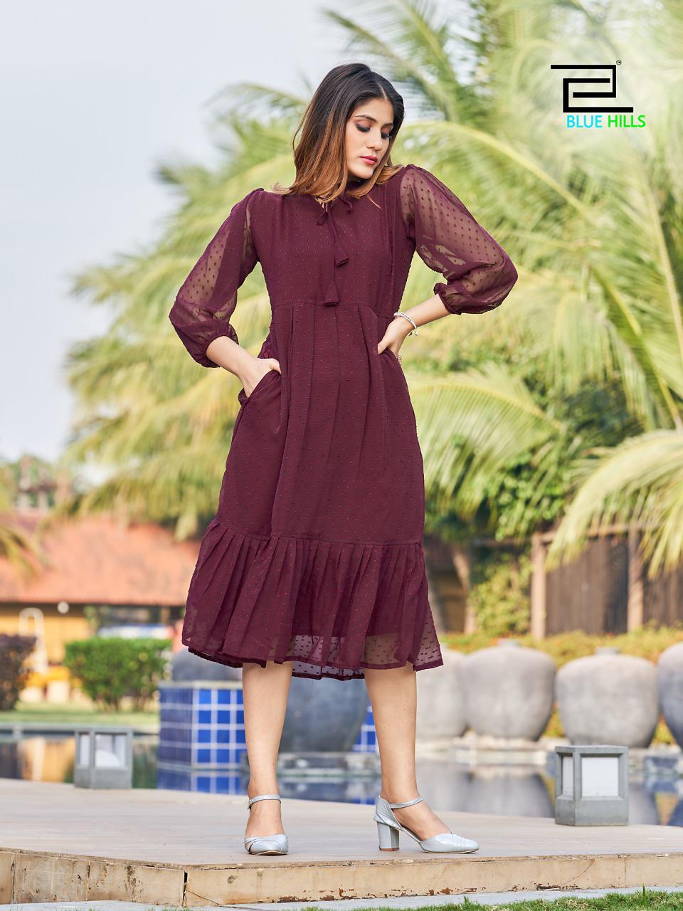 blue hills charming vol 5 georgette elegant kurti catalog