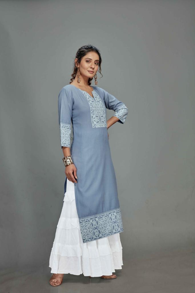 channel 9 sku 023sc to 026sc cotton  elegant kurti with sarara size set