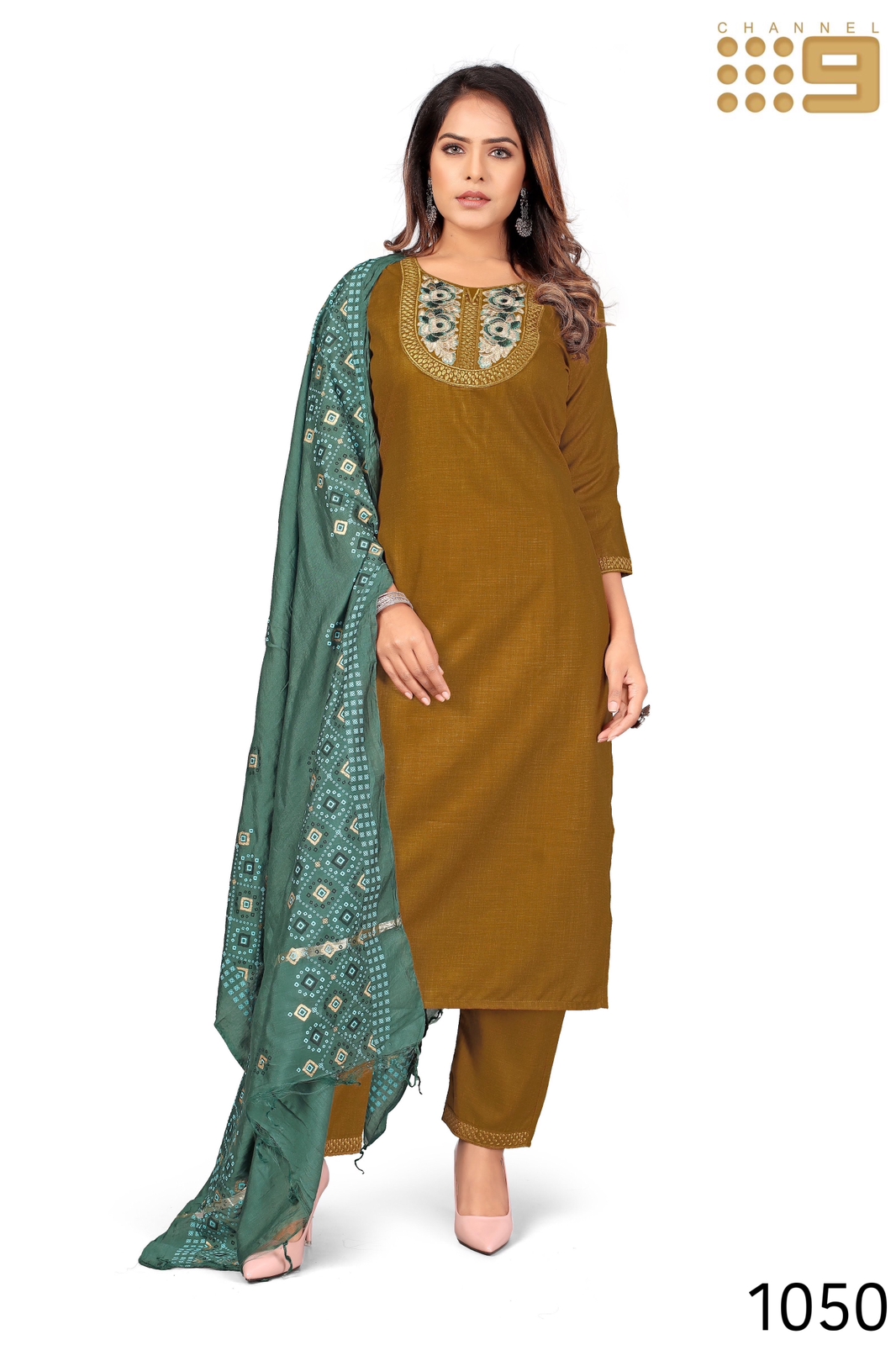 channel 9 SKU 1049SD To 1051SD cotton elegant look kurti dupatta with bottom size set