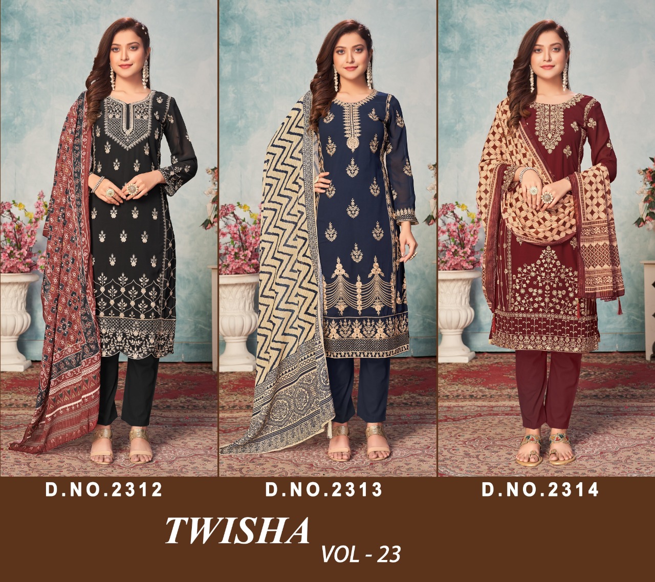 dani twisha vol 23 georgette elegant salwar suit catalog