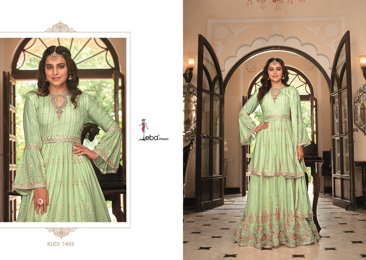 eba lifestyle kudi chinnon graceful look salwar suit catalog