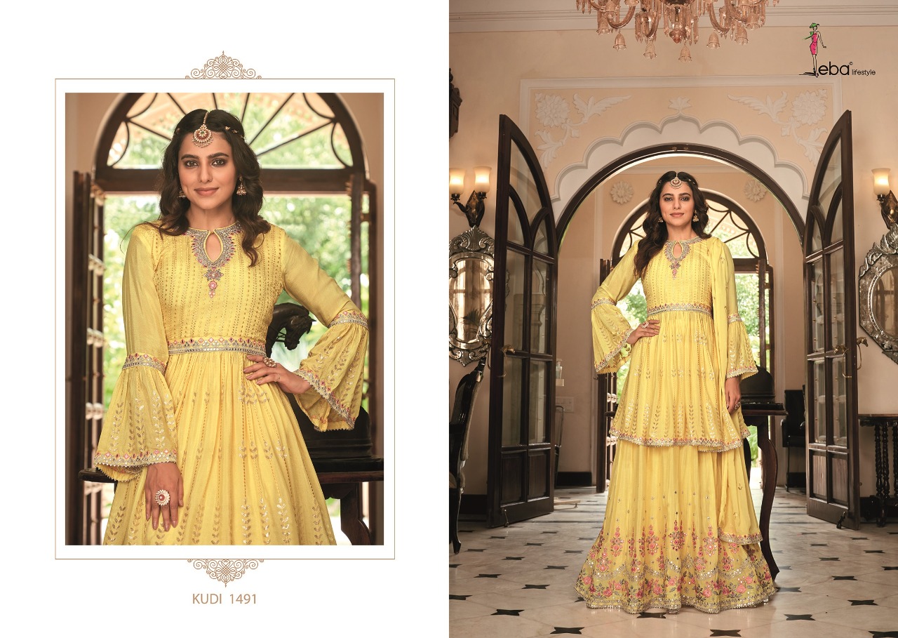 eba lifestyle kudi chinnon graceful look salwar suit catalog