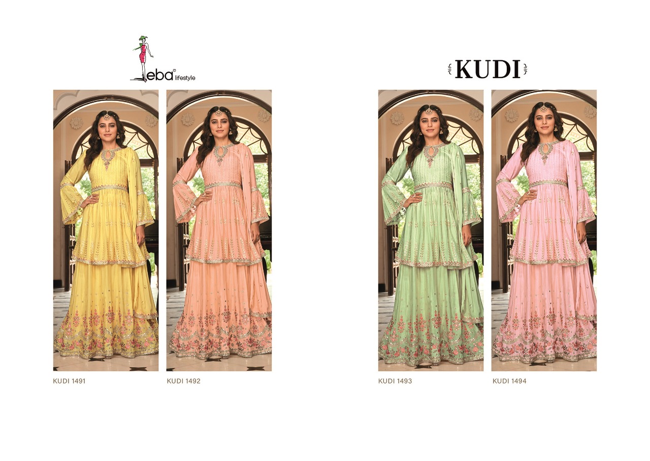 eba lifestyle kudi chinnon graceful look salwar suit catalog