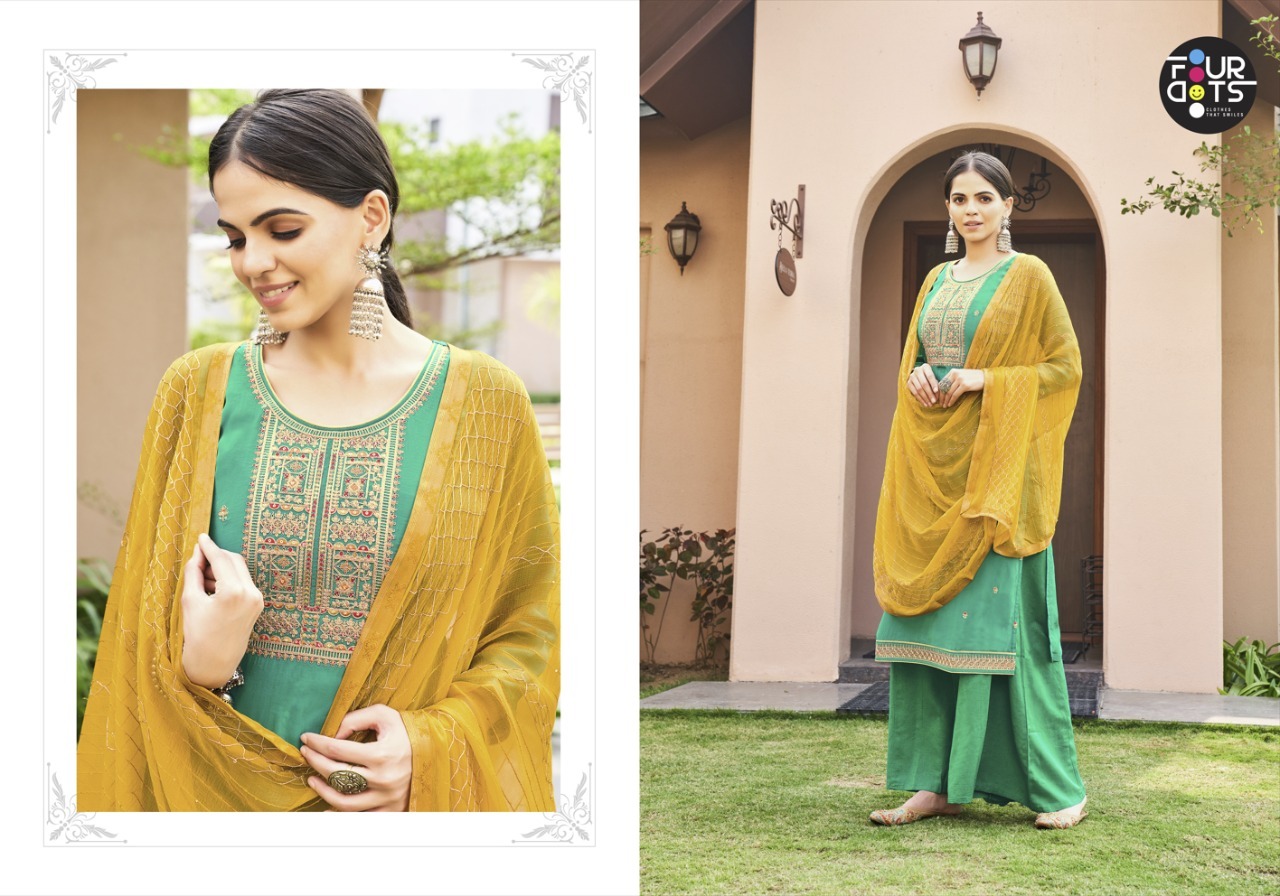 fourdots satrangi crep gorgeous look salwar suit catalog