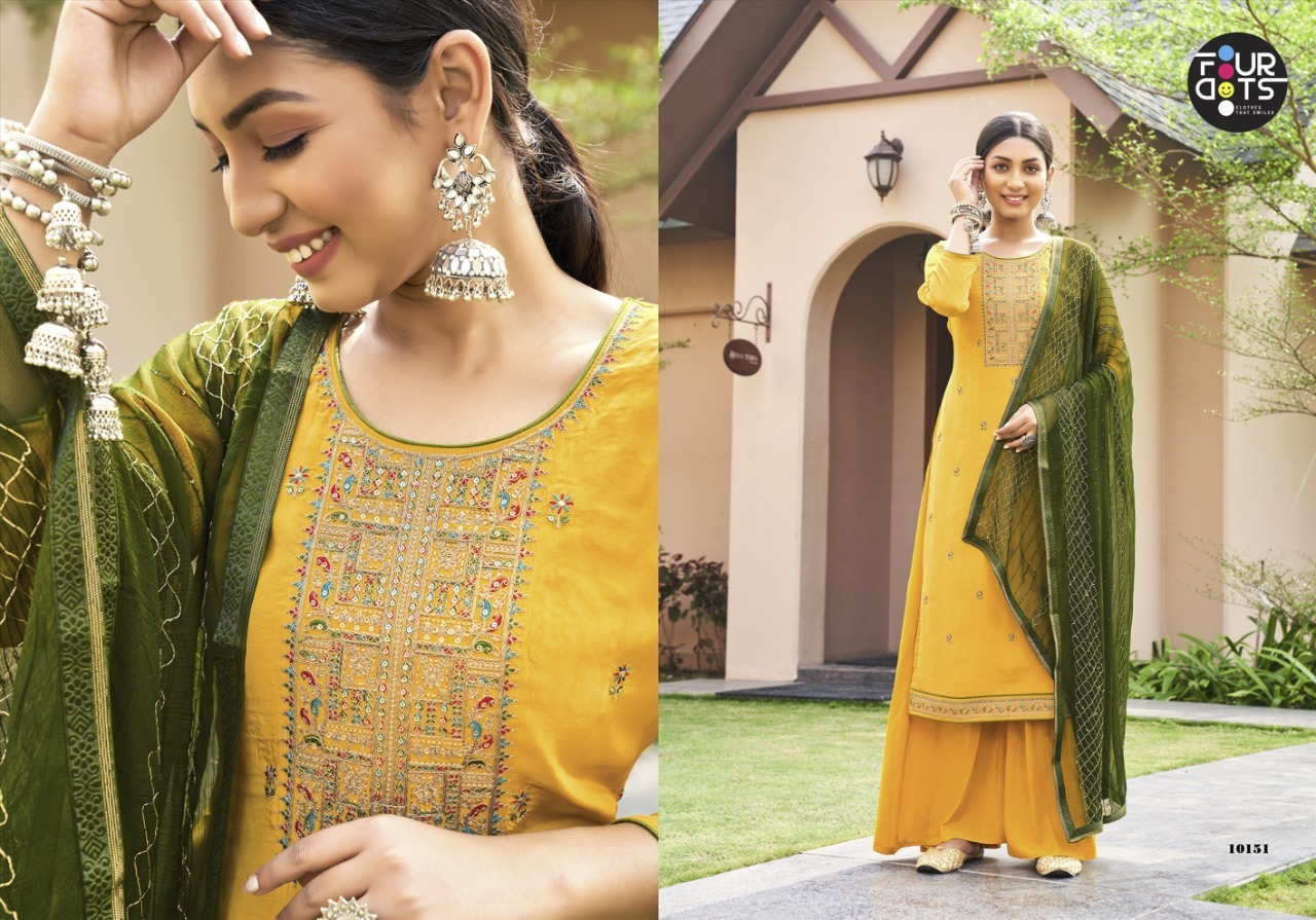 fourdots satrangi crep gorgeous look salwar suit catalog