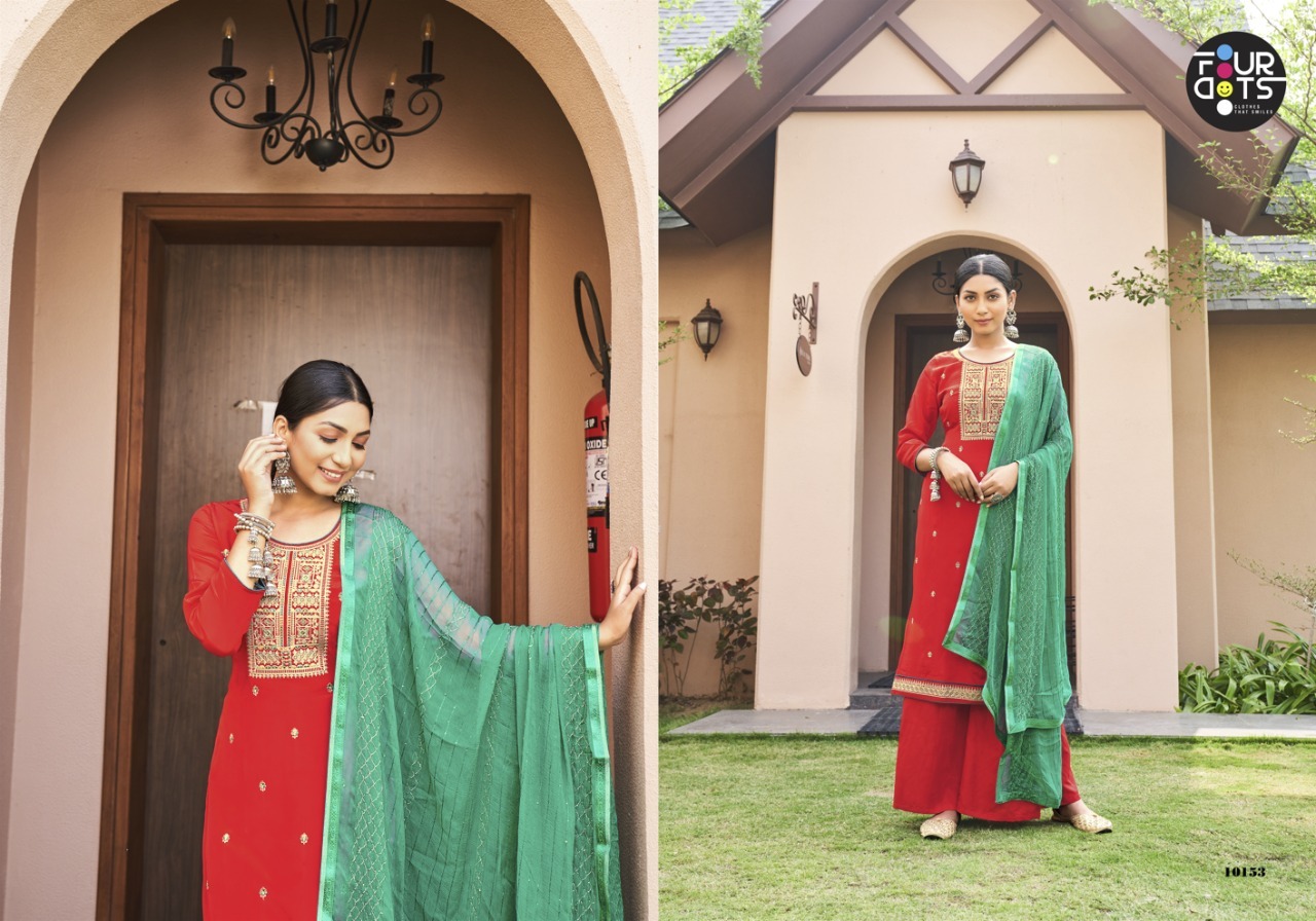 fourdots satrangi crep gorgeous look salwar suit catalog