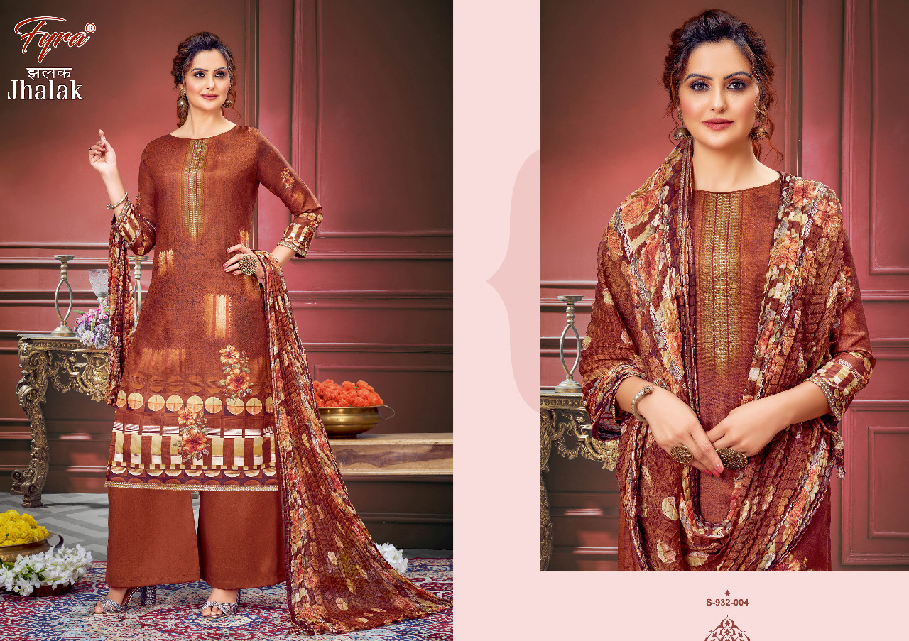 fyra designing  jhalak maslin decent look salwar suit catalog