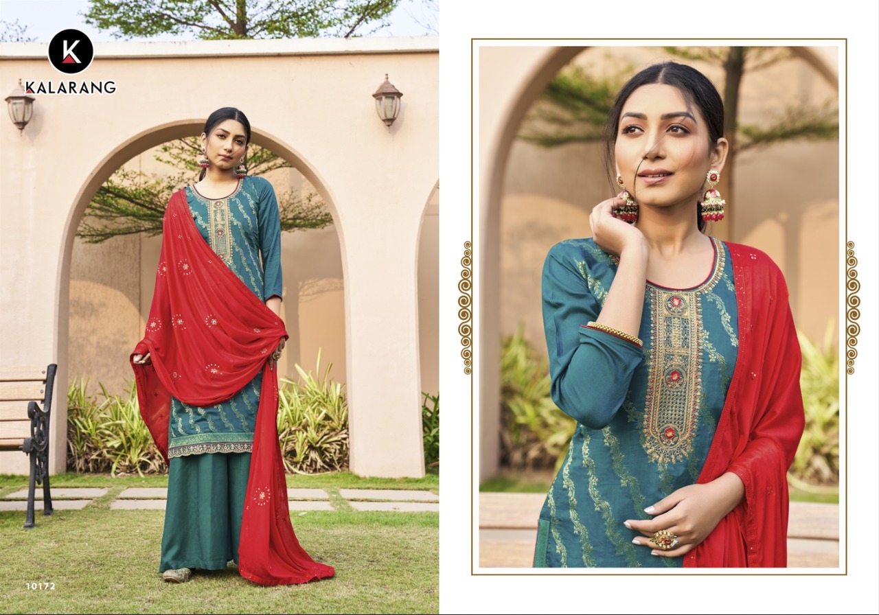 kalarang divyanka Pure Muslin Dola Jequard gorgeous look salwar suit catalog