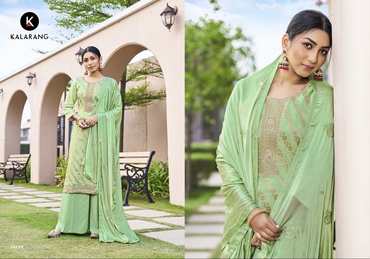 kalarang divyanka Pure Muslin Dola Jequard gorgeous look salwar suit catalog