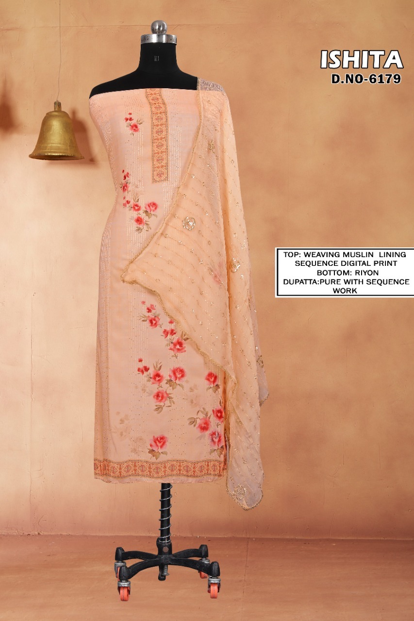 kalarang ishita muslin gorgeous look salwar suit catalog