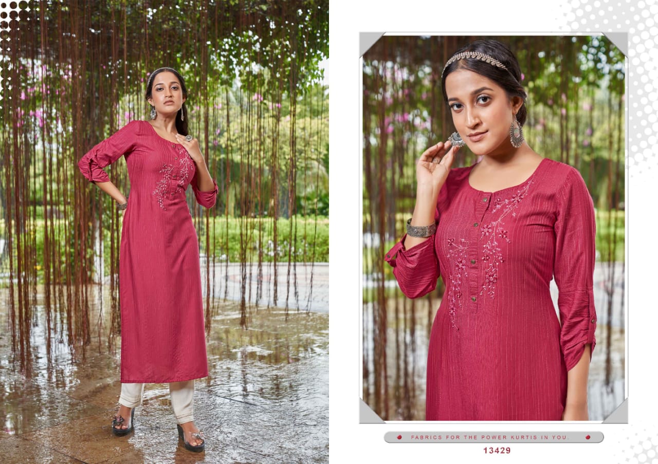 kalaroop by kajree Crush rayon  attractive look kurti catalog