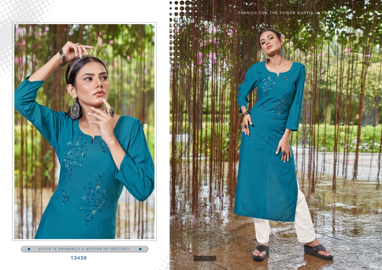 kalaroop by kajree Crush rayon  attractive look kurti catalog