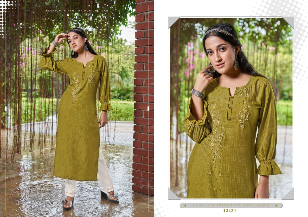 kalaroop by kajree Crush rayon  attractive look kurti catalog