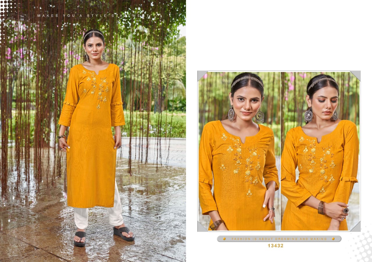 kalaroop by kajree Crush rayon  attractive look kurti catalog