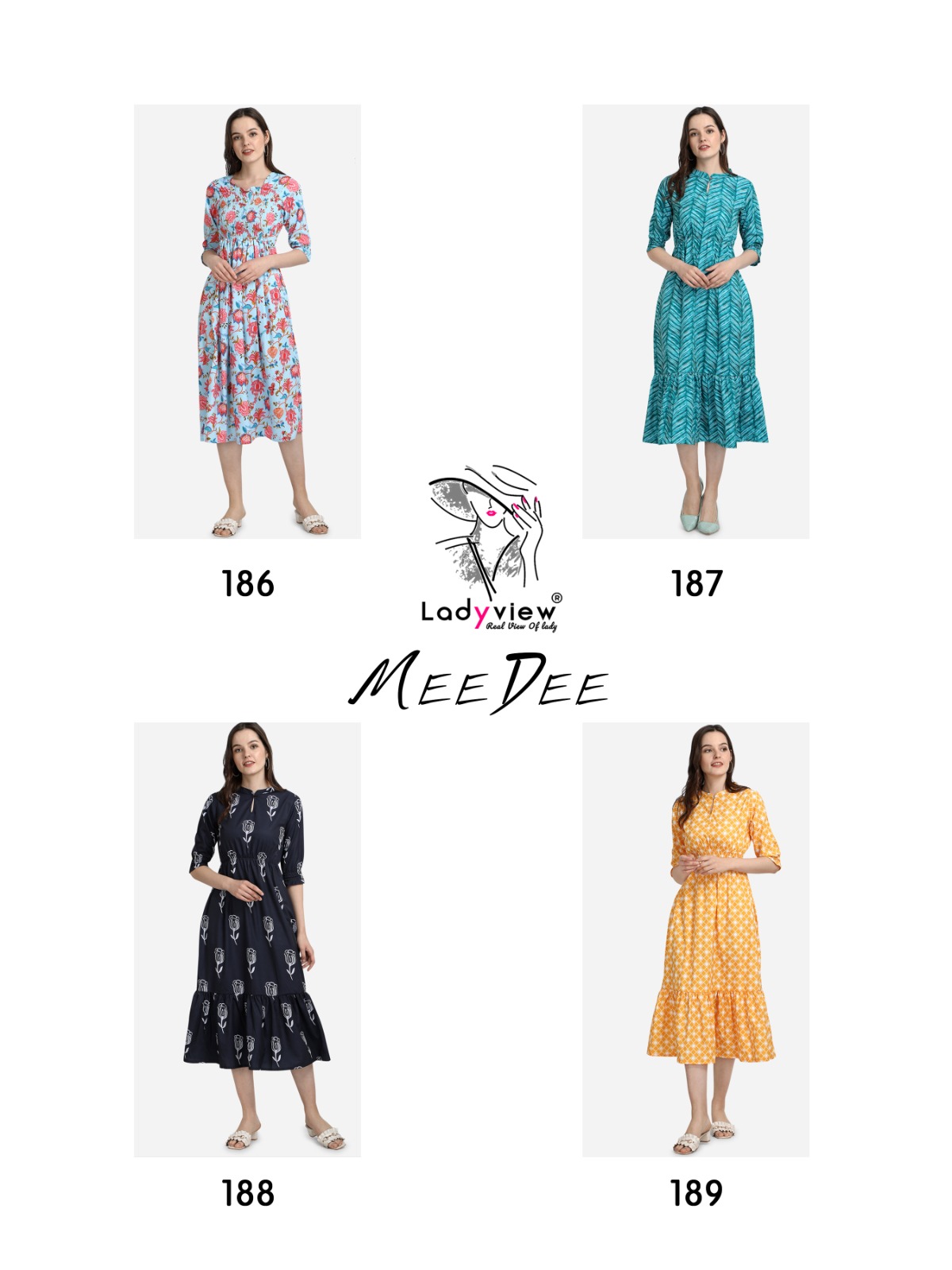 ladyview meedee Heavy American Crape new and modern style kurti catalog