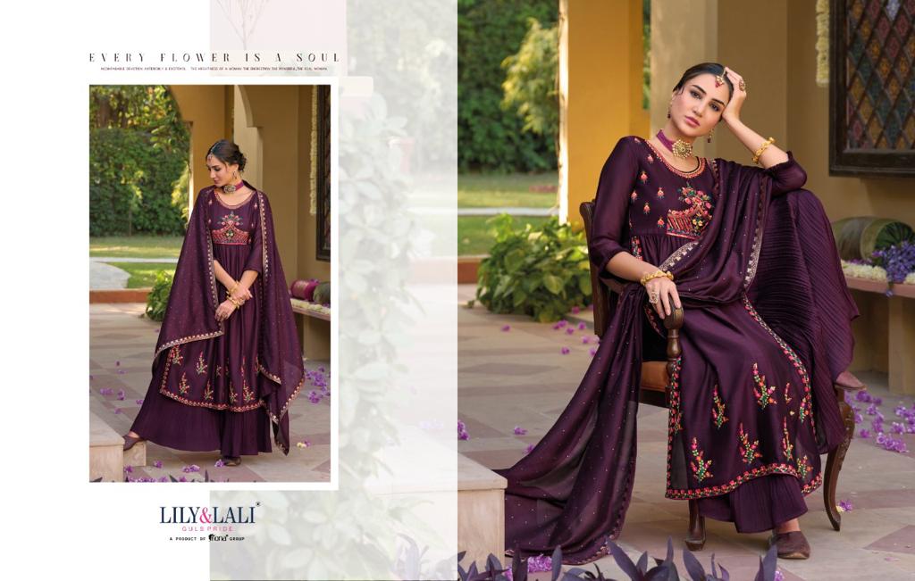 lily and lali aafreen Silk regal look top bottom with dupatta catalog