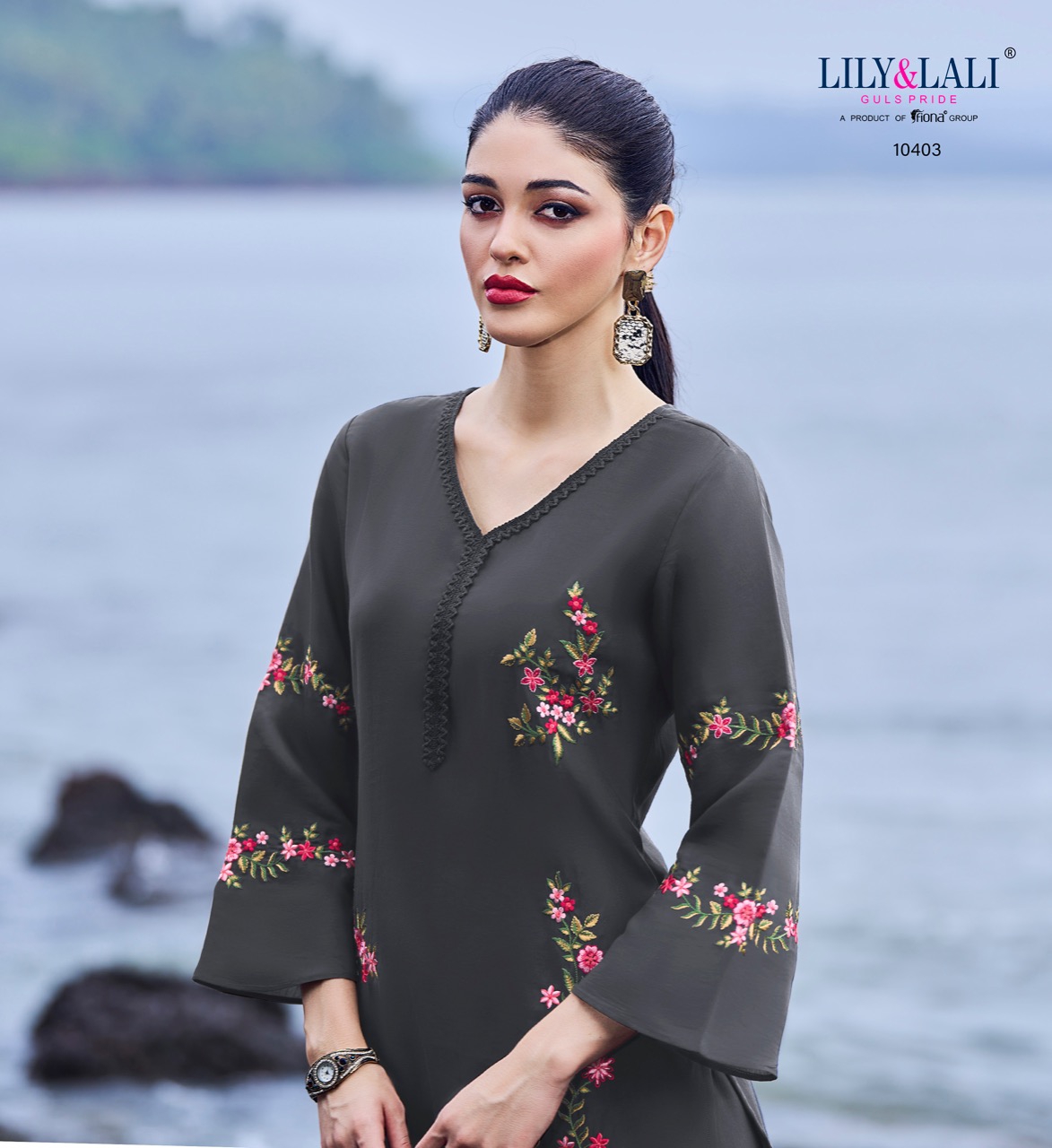 lily and lali marvel Fabric Natural Silk gorgeous look top bottom catalog