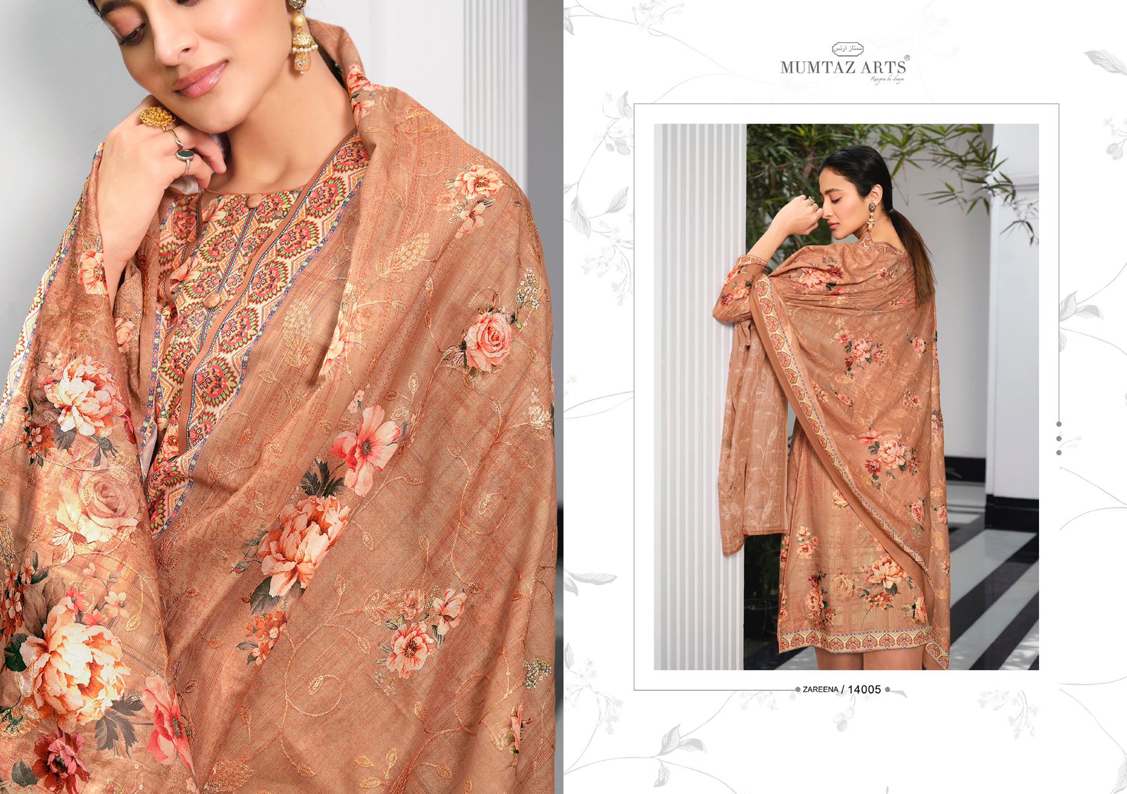 mumtaz art zareena satin exlusive print salwar suit catalog