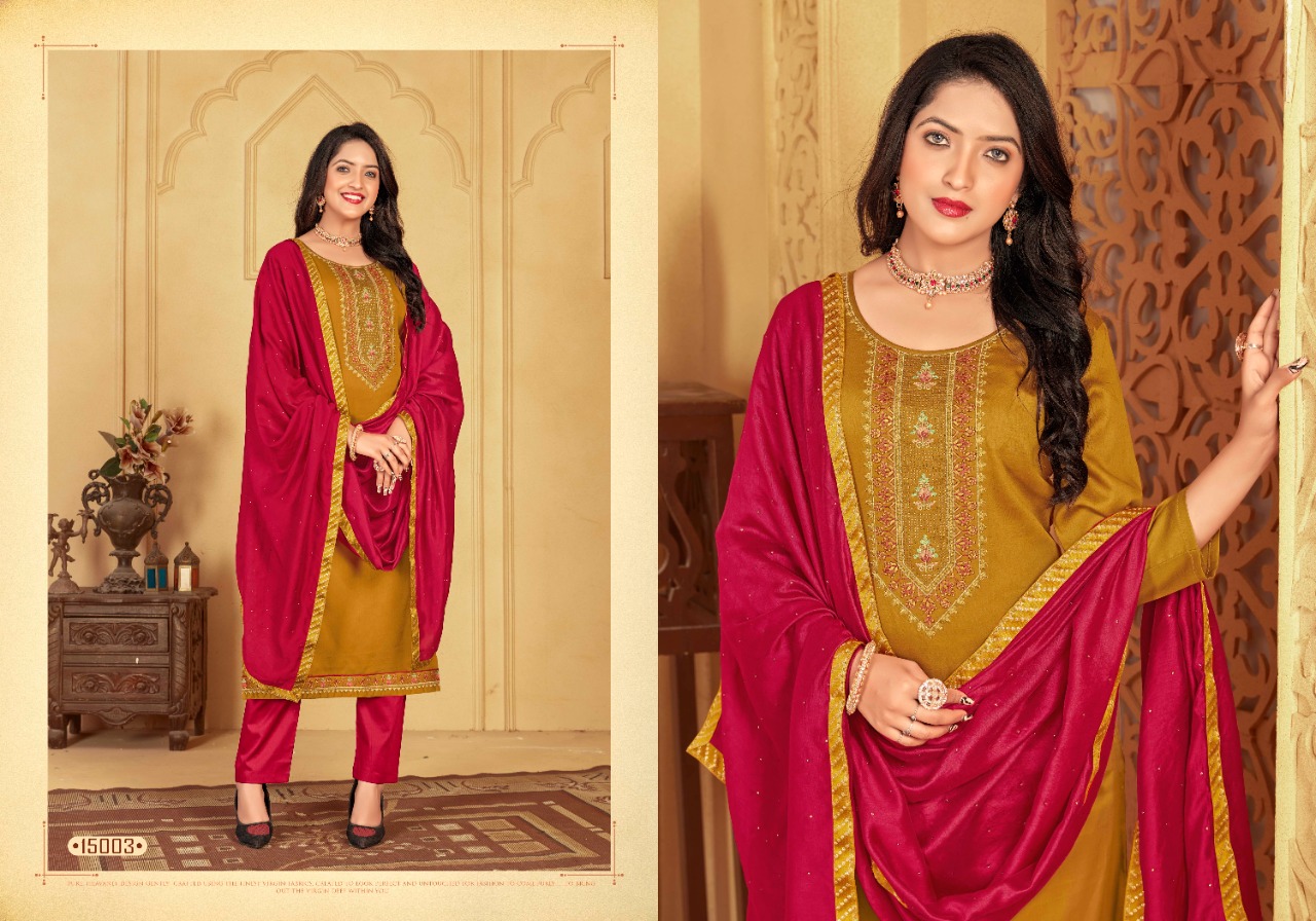 panch ratna gunjita jam silk asstonising salwar suit catalog