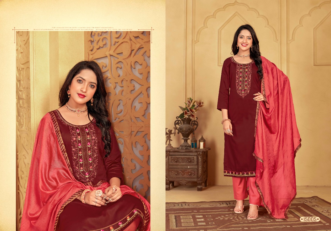 panch ratna gunjita jam silk asstonising salwar suit catalog