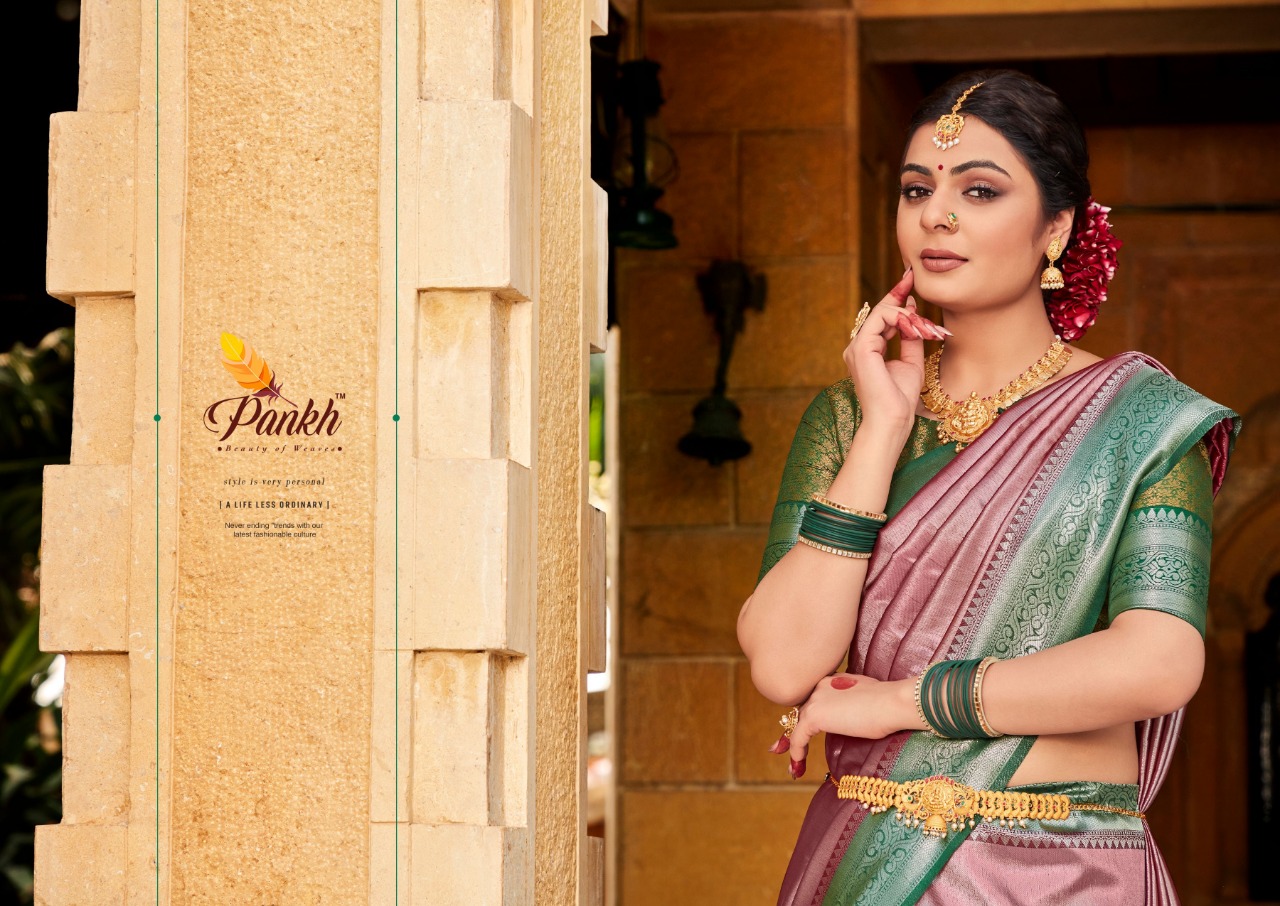 pink lotus pankh kashish silk decent look saree catalog