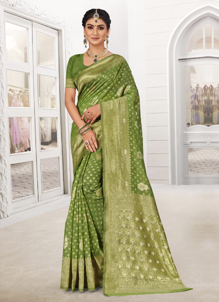 sangam print janshin silk regal look saree catalog