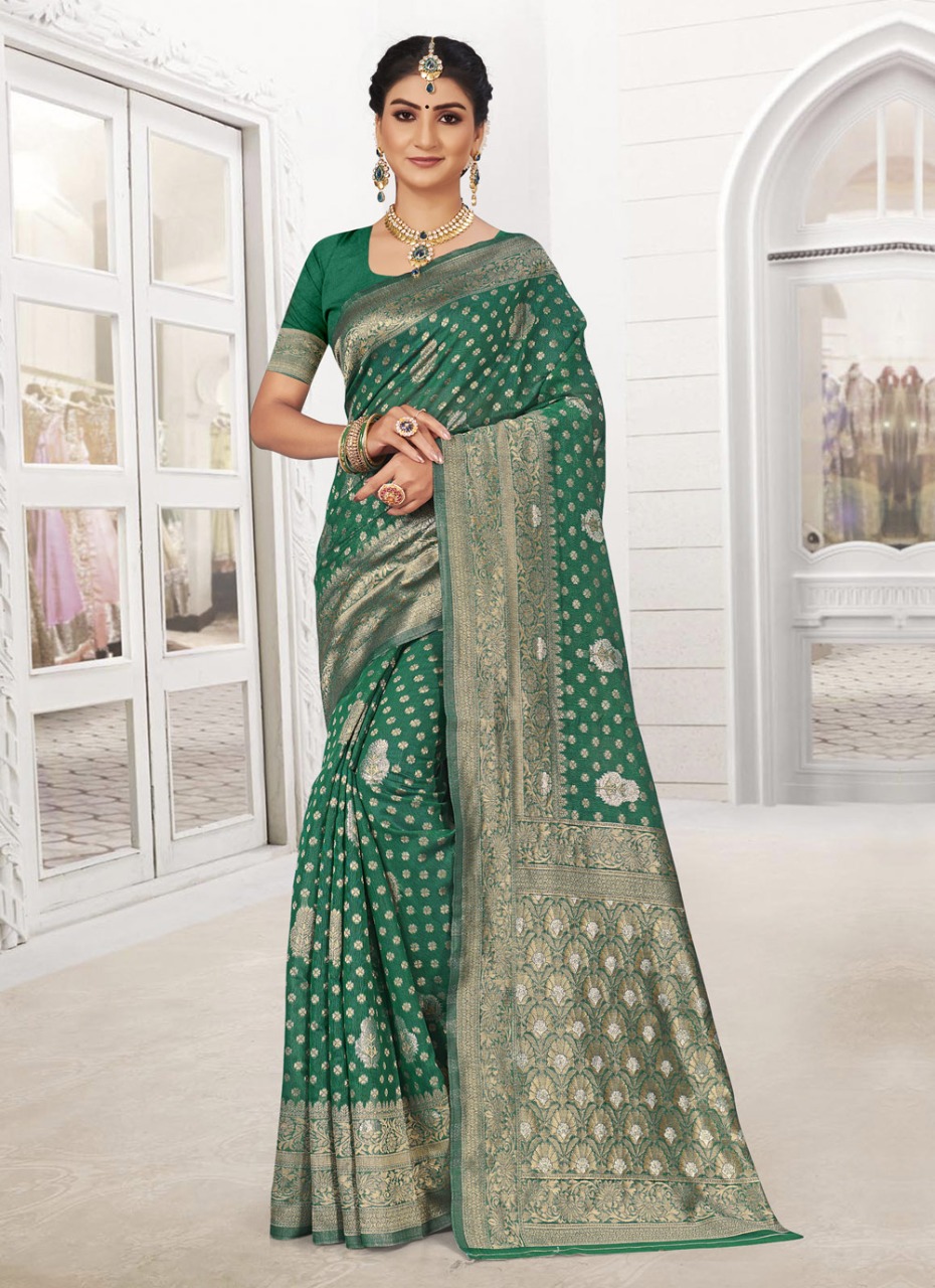 sangam print janshin silk regal look saree catalog