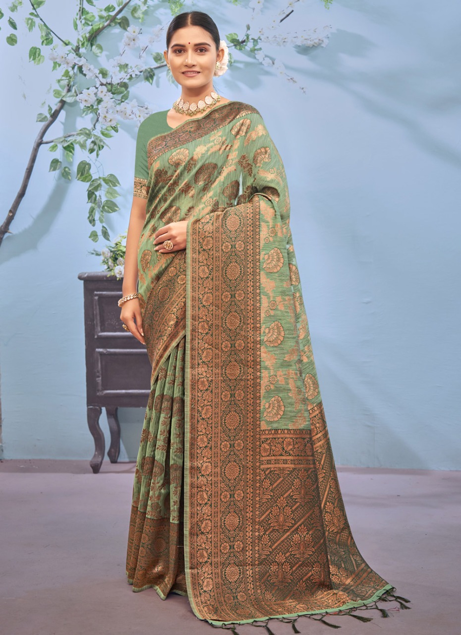 sangam print vasu pujya vol 5 cotton decent look saree catlog