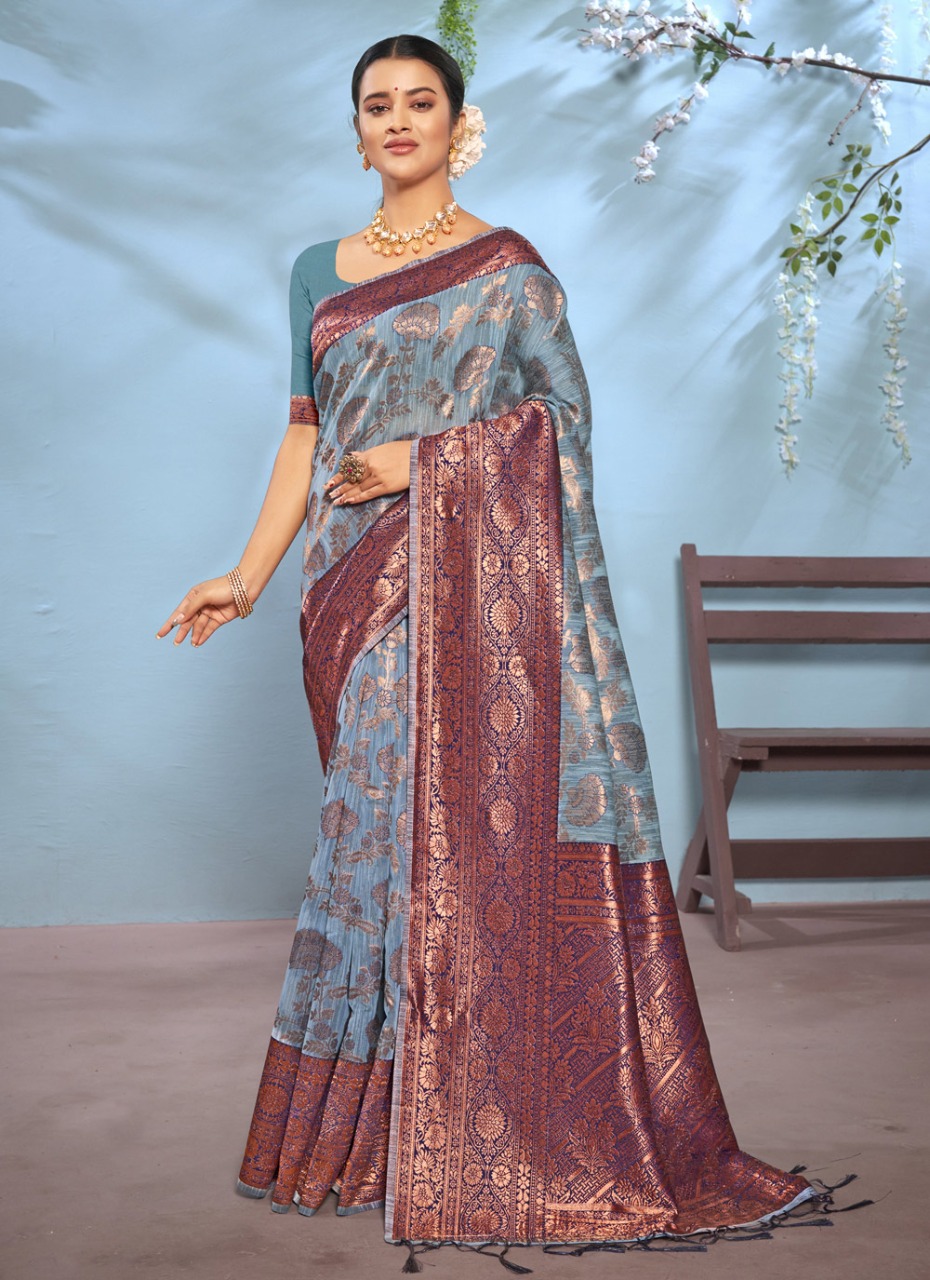 sangam print vasu pujya vol 5 cotton decent look saree catlog