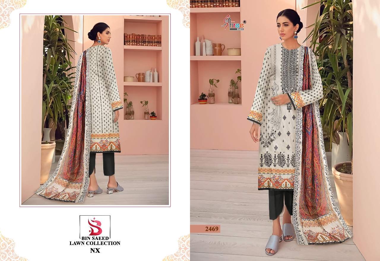 shree fab bin saeed lawn collection nx pure lawn inovative look salwar suit catalog