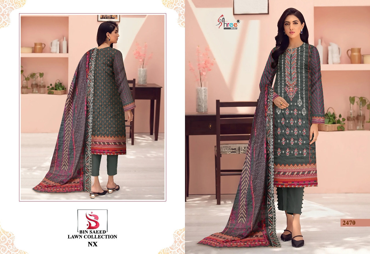 shree fab bin saeed lawn collection nx pure lawn inovative look salwar suit catalog