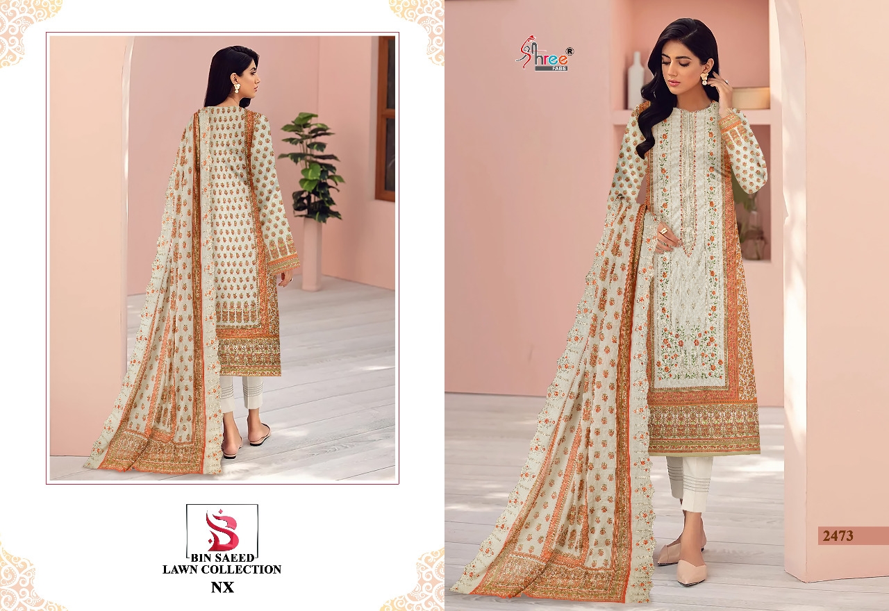 shree fab bin saeed lawn collection nx pure lawn inovative look salwar suit catalog