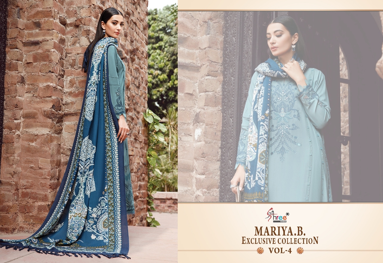 shree fab maria b exclusive collection vol 4 reyon elegant salwar suit with cotton dupatta catalog