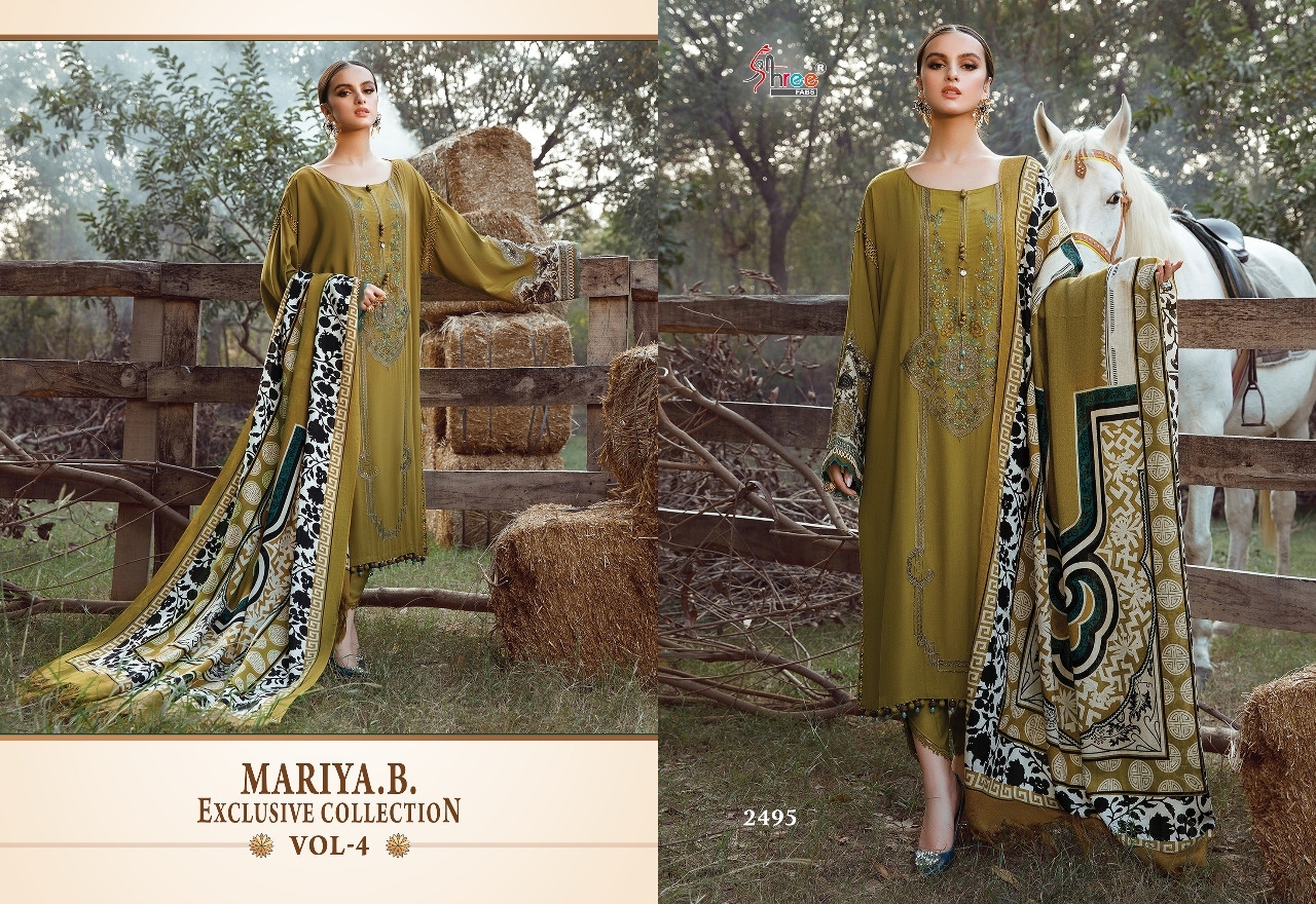 shree fab maria b exclusive collection vol 4 reyon elegant salwar suit with cotton dupatta catalog