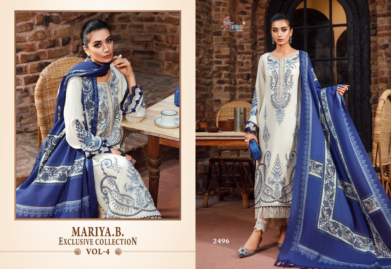 shree fab maria b exclusive collection vol 4 reyon elegant salwar suit with cotton dupatta catalog