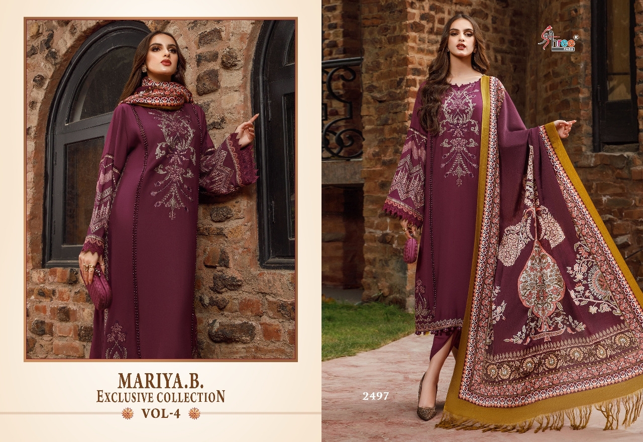 shree fab maria b exclusive collection vol 4 reyon elegant salwar suit with cotton dupatta catalog